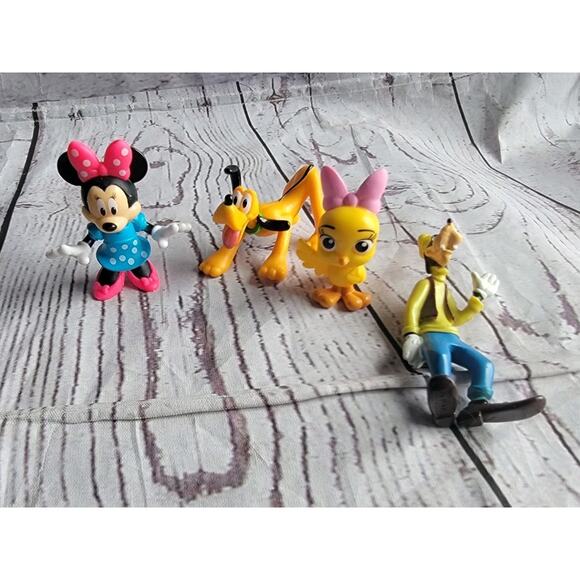 Disney Jr Figures Minnie Mouse Cuckoo Loca Goofy Pluto Lot Of 4 Cake Topper - Picture 1 of 6